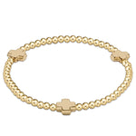Enewton Signature Cross Gold Pattern 3mm Bead Bracelet - Gold - Eden Lifestyle