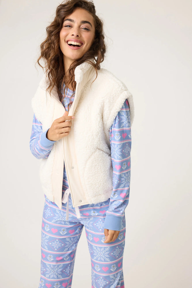 Ivory Campfire Cozy Sherpa Vest - Eden Lifestyle