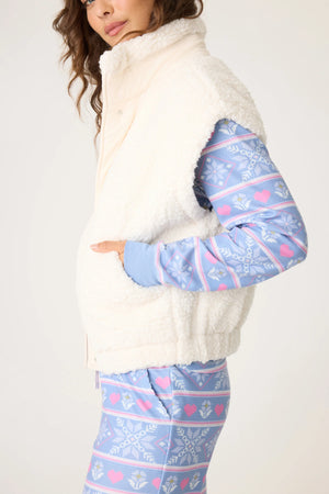 Ivory Campfire Cozy Sherpa Vest - Eden Lifestyle