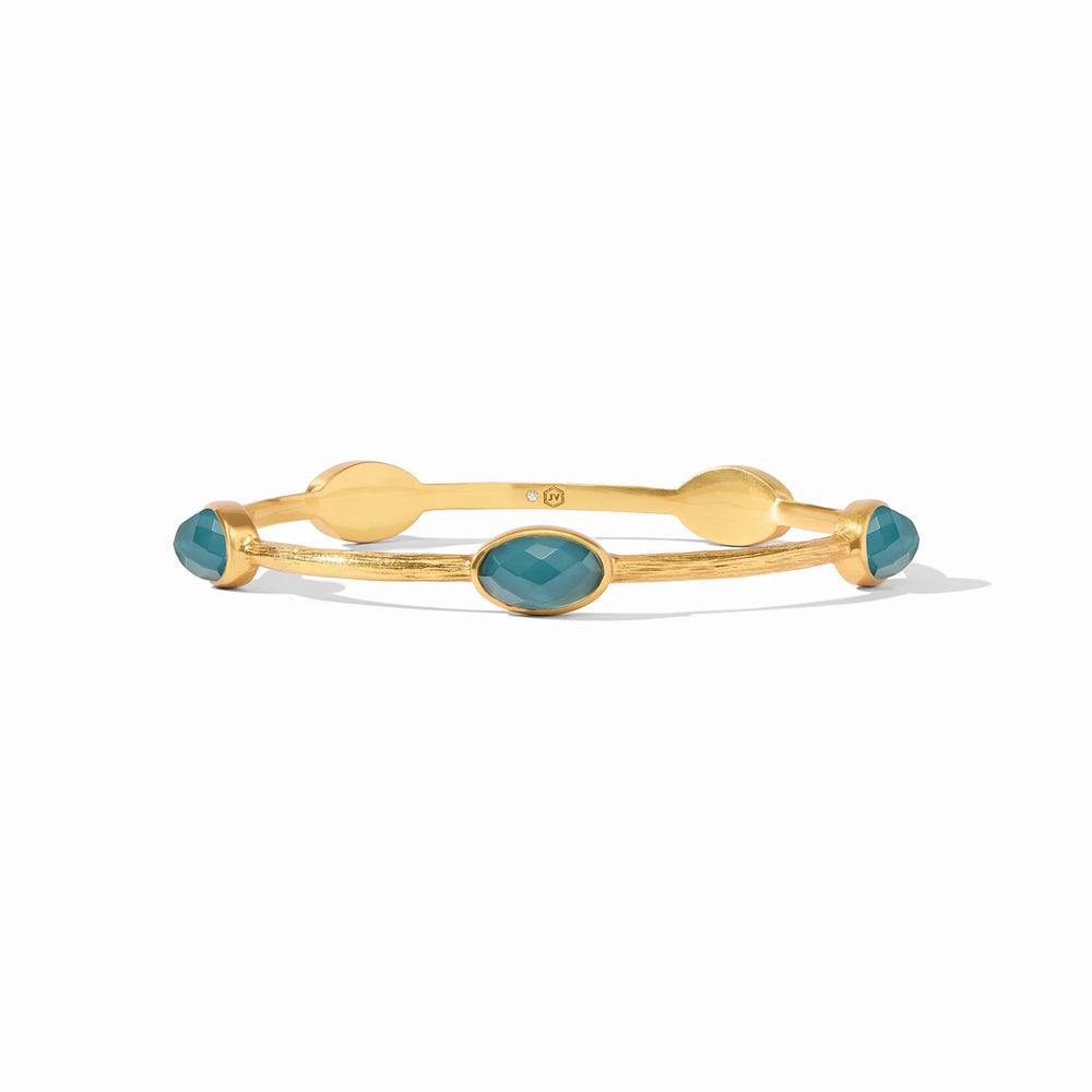 Julie Vos Ivy Stone Bangle Iridescent Peacock Blue - Eden Lifestyle