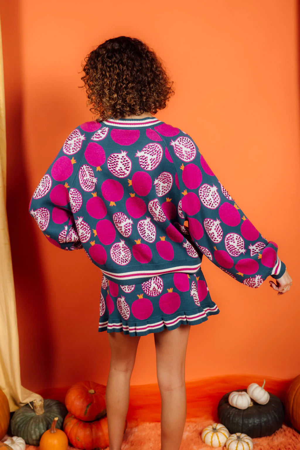 Dark Teal Pomegranate Cardigan - Eden Lifestyle