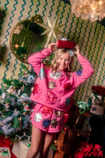Kids Queen of Sparkles  Pink Metallic Present Bows Sweatshirt - Eden Lifestyle