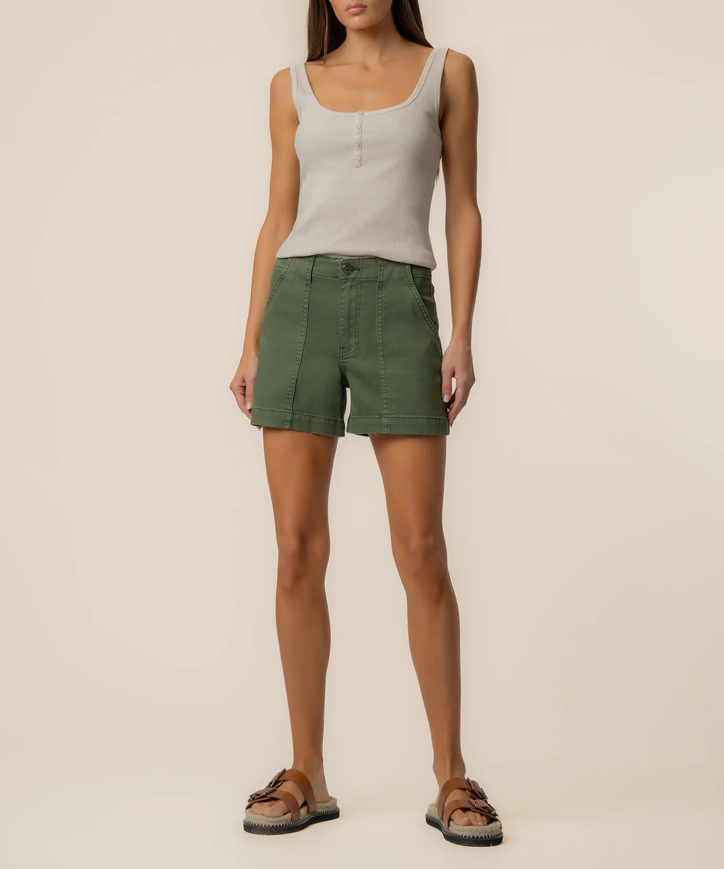 Jane High Rise Short Olive - Eden Lifestyle