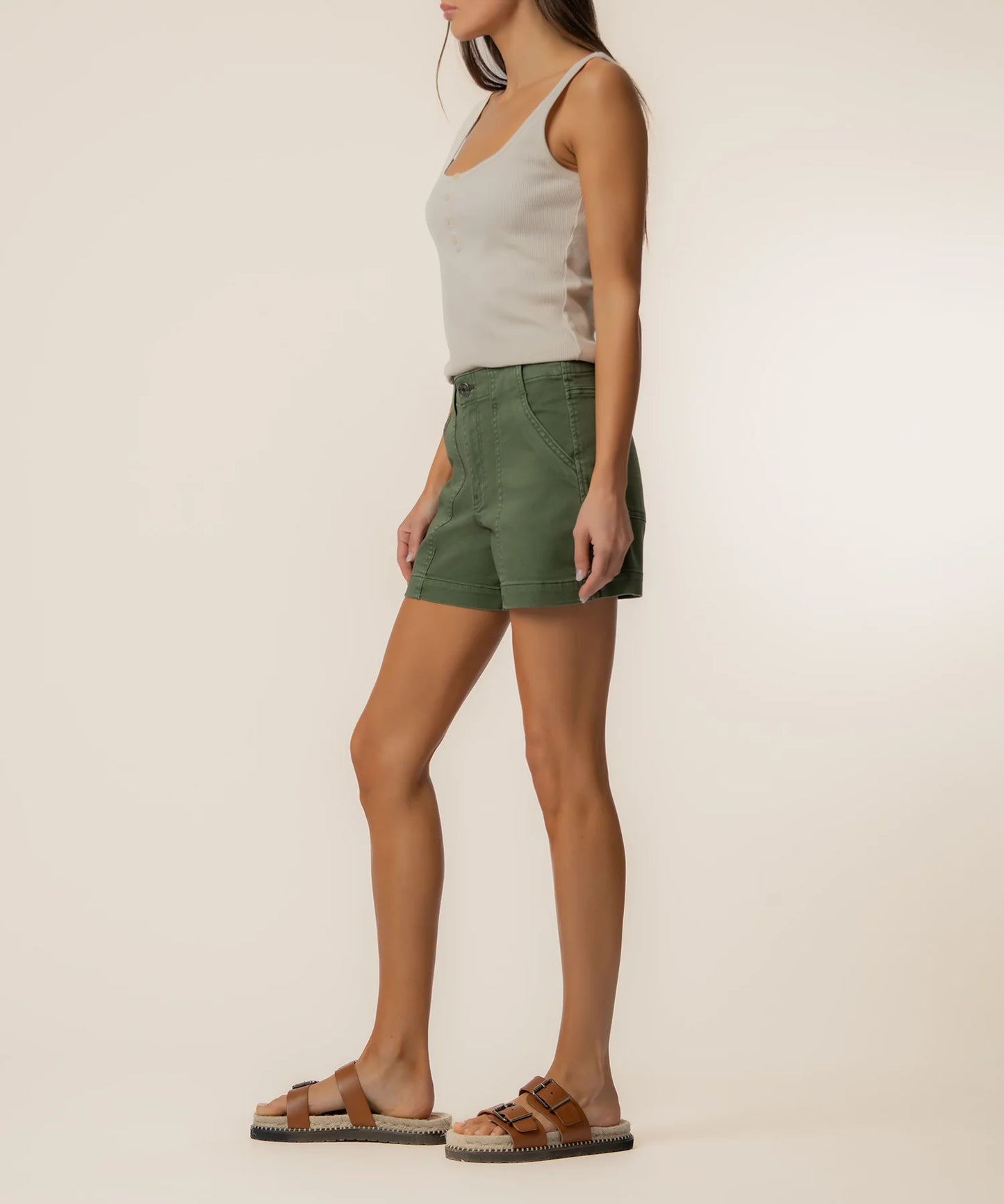 Jane High Rise Short Olive - Eden Lifestyle
