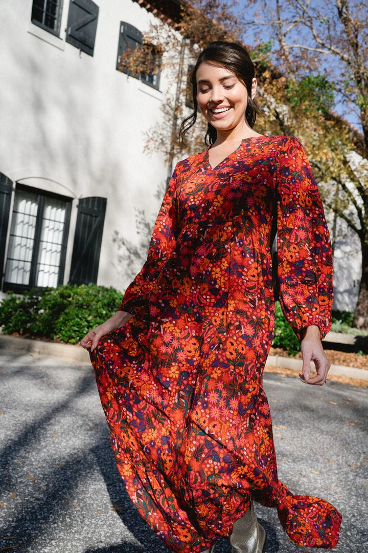Jenny Maxi Dress - Fall Floral - Eden Lifestyle