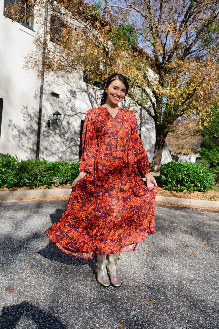 Jenny Maxi Dress - Fall Floral - Eden Lifestyle