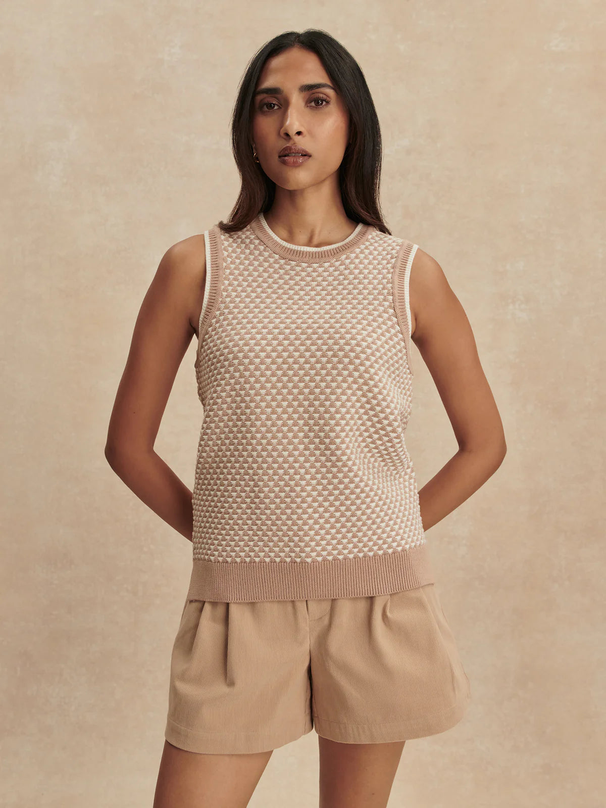 Jenson Stitch Knit Tank Light Taupe - Eden Lifestyle