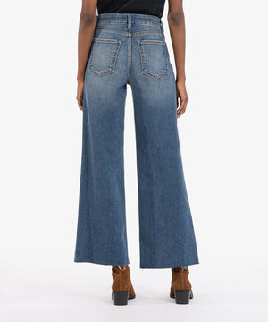 Meg High Rise Fab Ab Wide Leg Raw Hem (Milestone Wash) - Eden Lifestyle