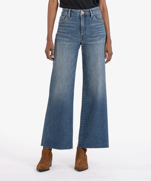 Meg High Rise Fab Ab Wide Leg Raw Hem (Milestone Wash) - Eden Lifestyle