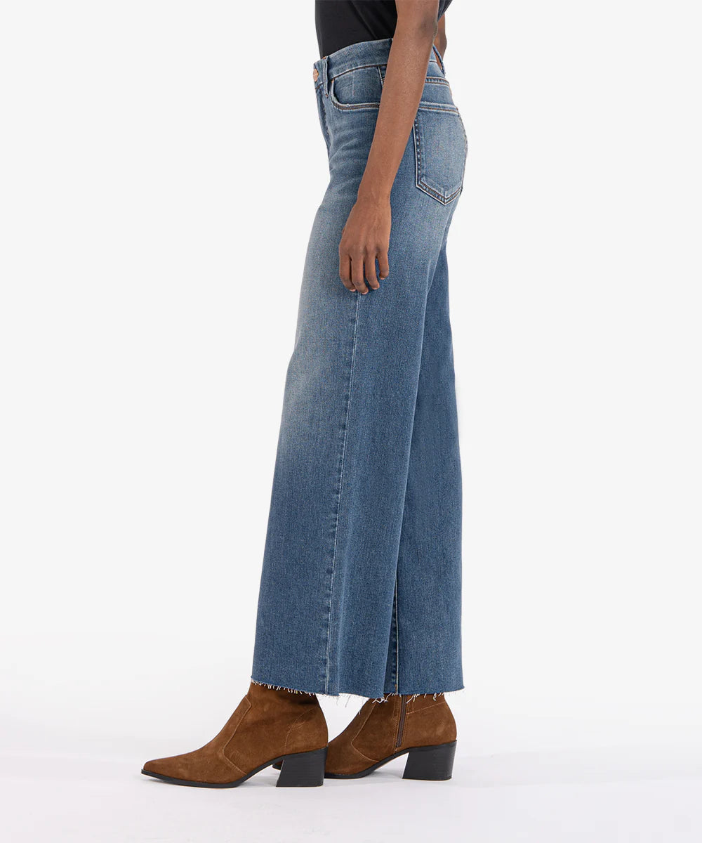 Meg High Rise Fab Ab Wide Leg Raw Hem (Milestone Wash) - Eden Lifestyle