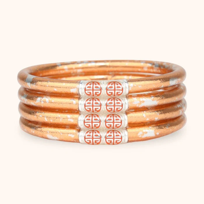 BuDhaGirl Set of 4 Peche & Silver All Weather Bangles (Copy) - Eden Lifestyle