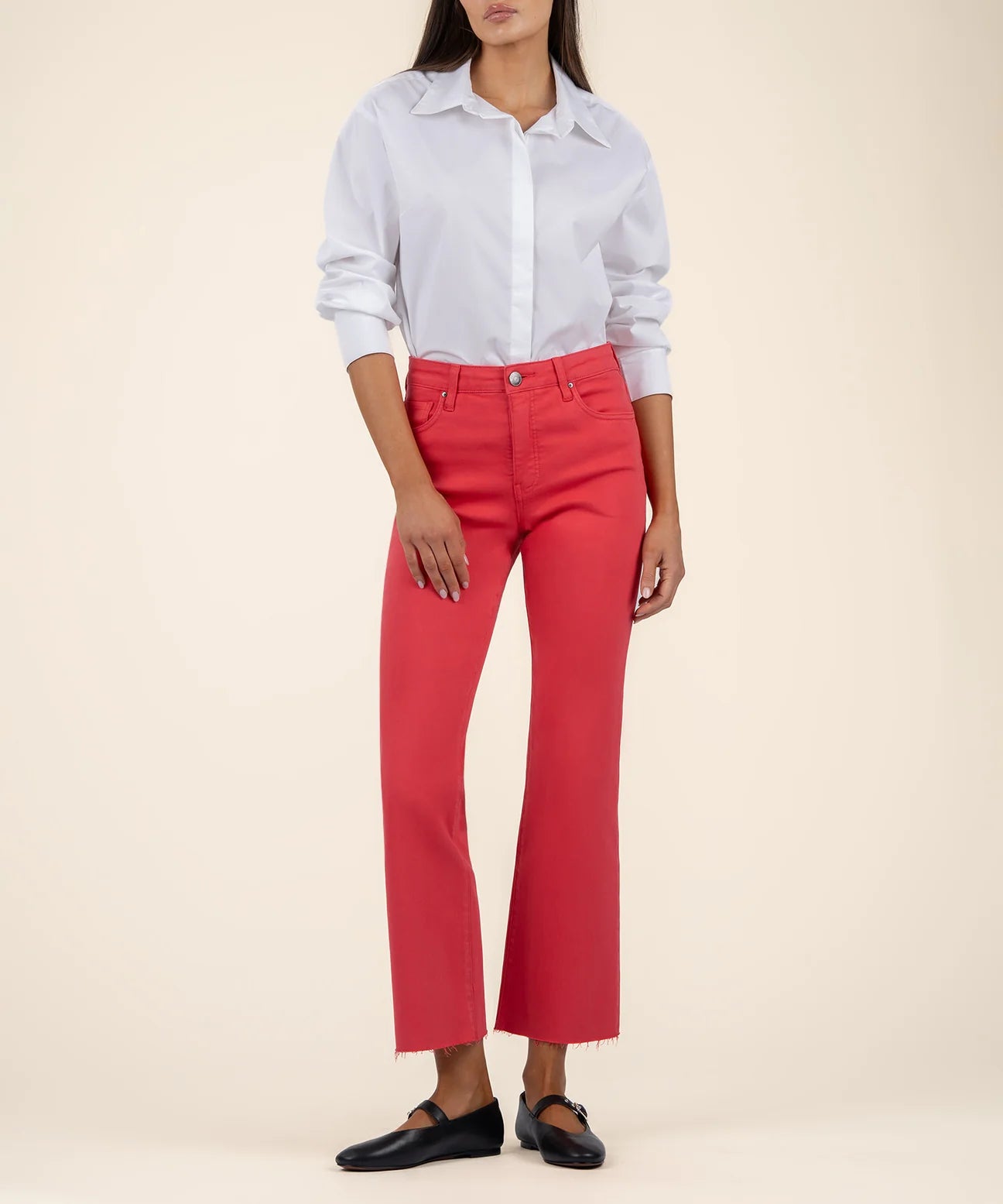 Kelsey High Rise Ankle Flare Strawberry - Eden Lifestyle