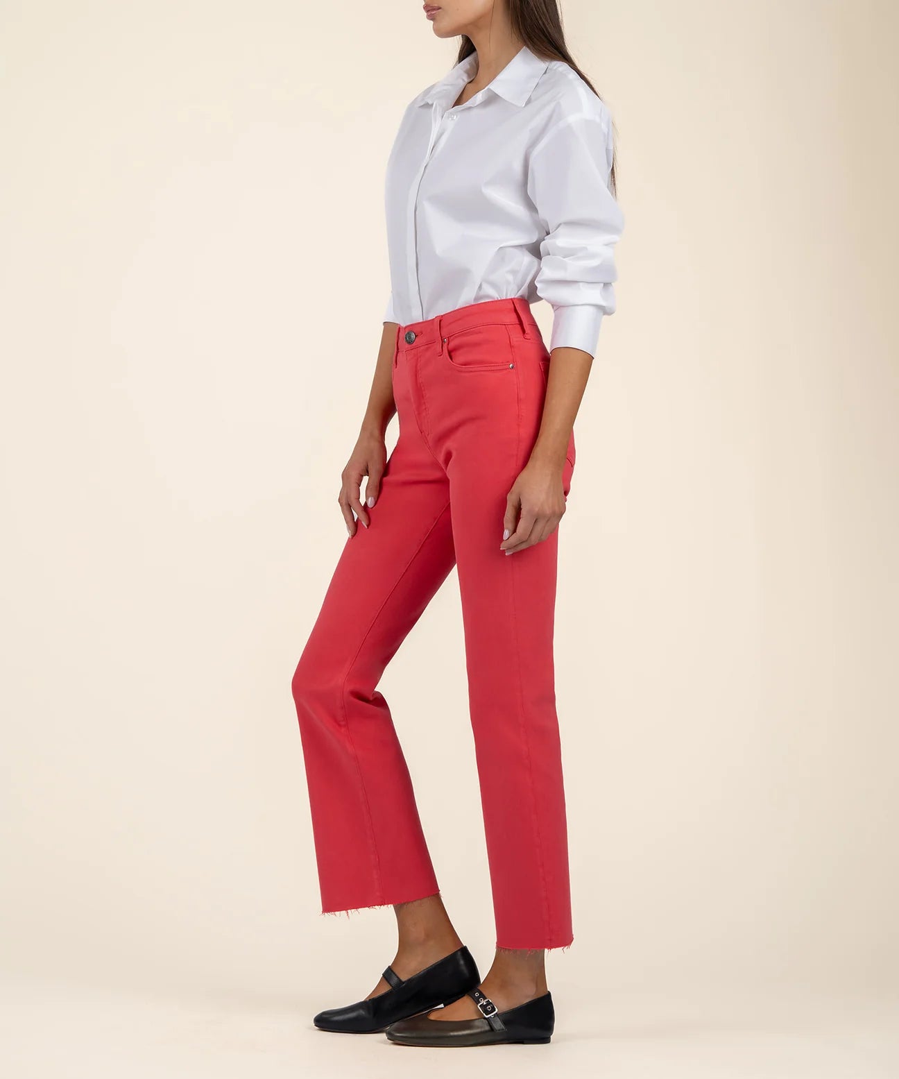 Kelsey High Rise Ankle Flare Strawberry - Eden Lifestyle