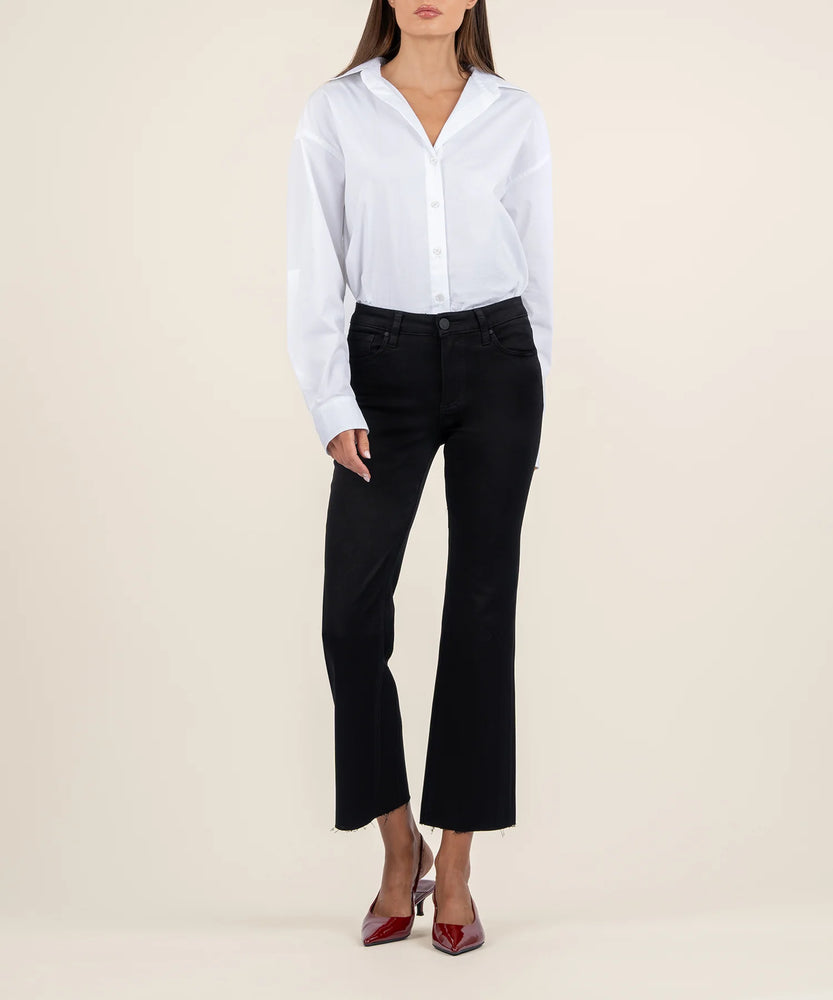 Kelsey Mid Rise Ankle Flare Black