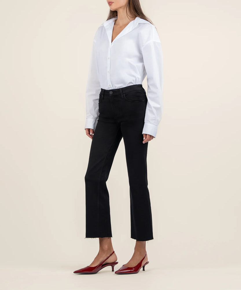 Kelsey Mid Rise Ankle Flare Black