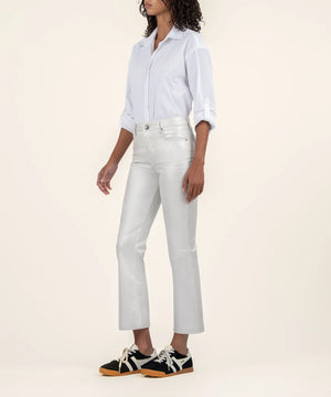 KUT from the Kloth Kelsey Coated High Rise Ankle Flare - Eden Lifestyle
