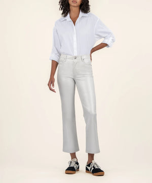 KUT from the Kloth Kelsey Coated High Rise Ankle Flare - Eden Lifestyle