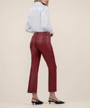 Kelsey Red Coated High Rise Ankle Flare - Eden Lifestyle