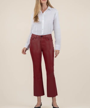 Kelsey Red Coated High Rise Ankle Flare - Eden Lifestyle