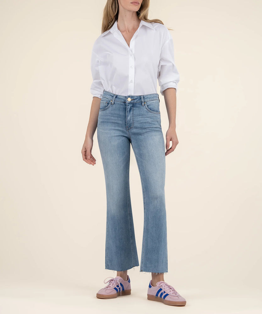 Kelsey High Rise Ankle Flare Honest W/Med Base Wash