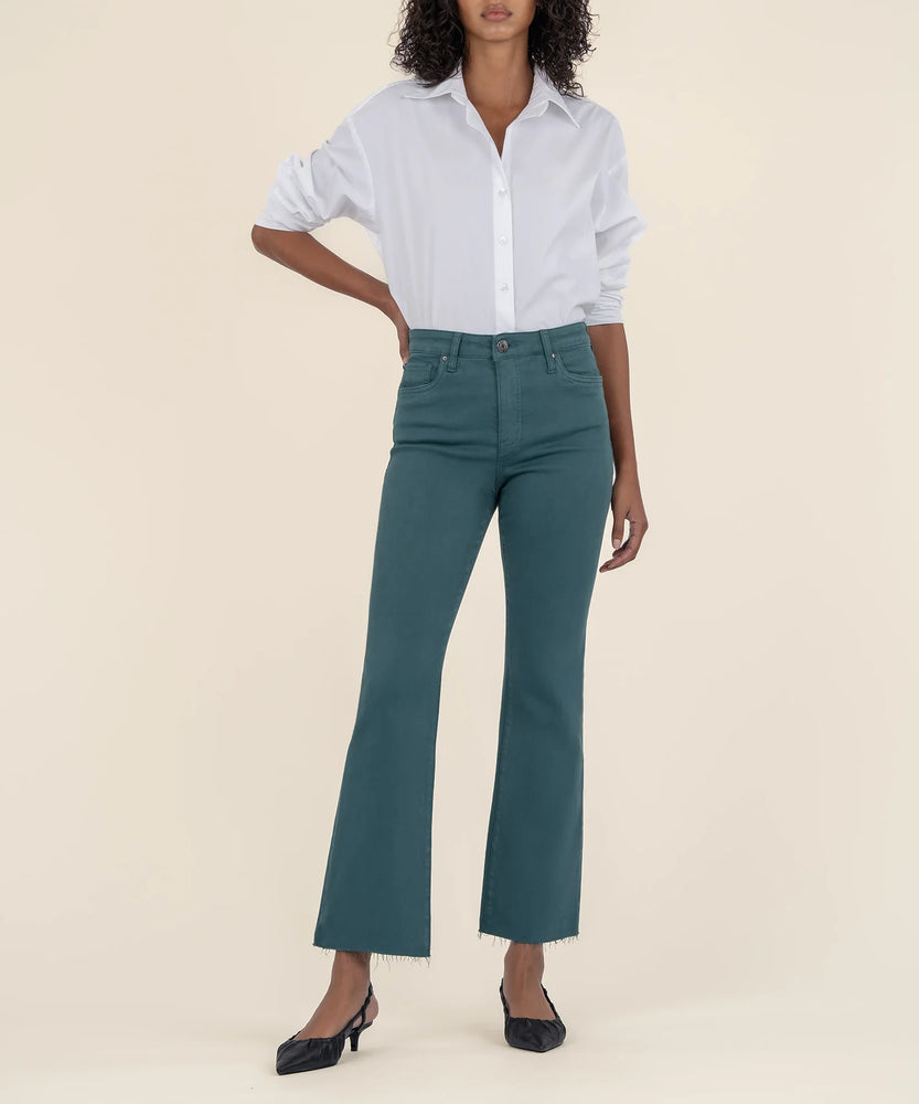 Kelsey High Rise Ankle Flare Teal