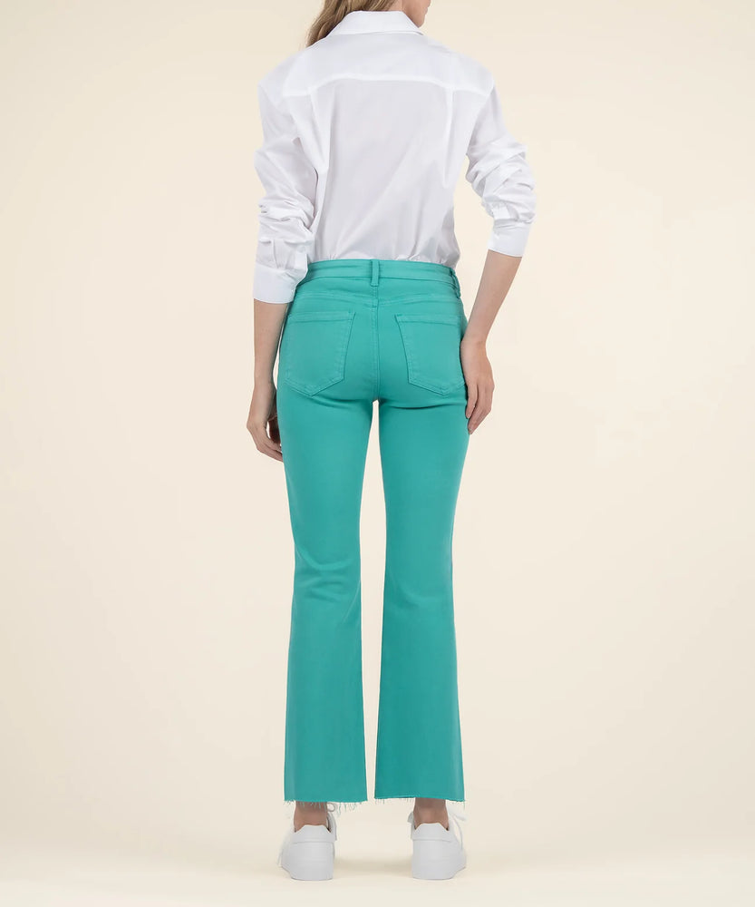 Kelsey High Rise Ankle Flare Turquoise - Eden Lifestyle