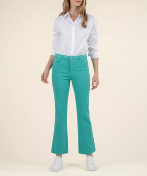 Kelsey High Rise Ankle Flare Turquoise - Eden Lifestyle