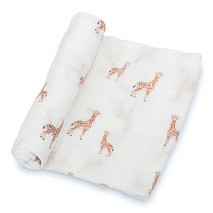 Baby Giraffe Swaddle Blankets: 47" x 47" 100% Muslin Cotton - Eden Lifestyle