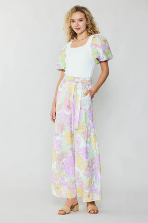 Sunshine Flowers Linen Blend Pants - Eden Lifestyle