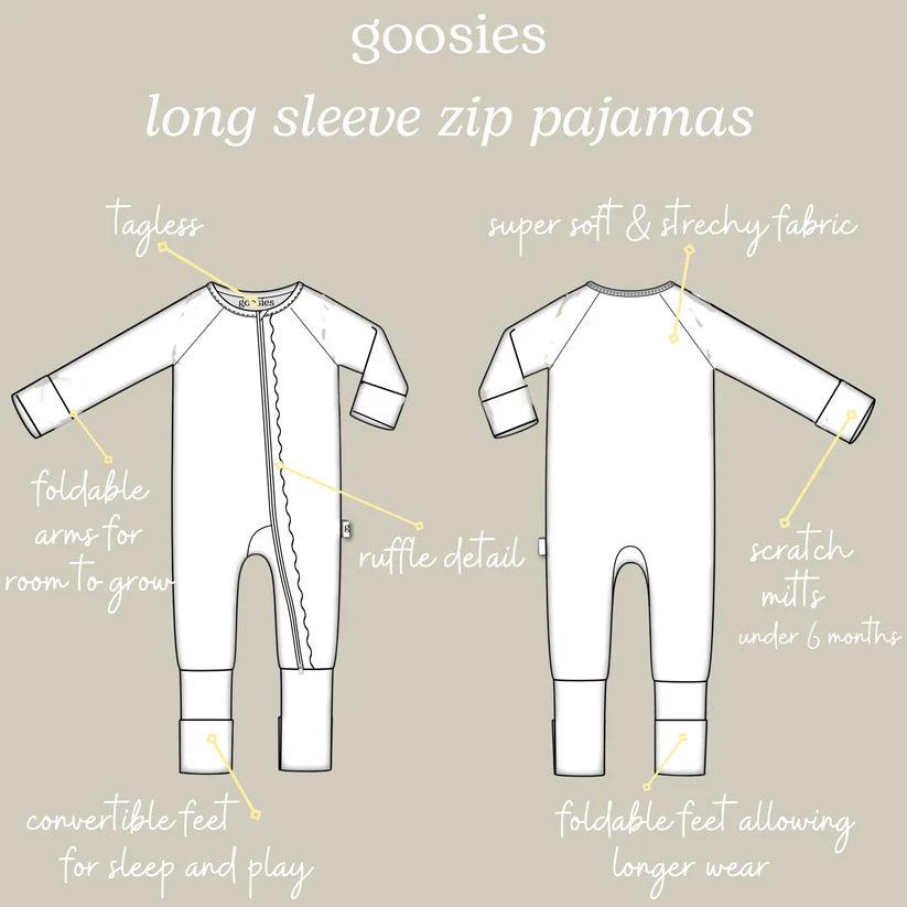 Boots (Blue) Long Sleeve Zip Pajamas - Eden Lifestyle