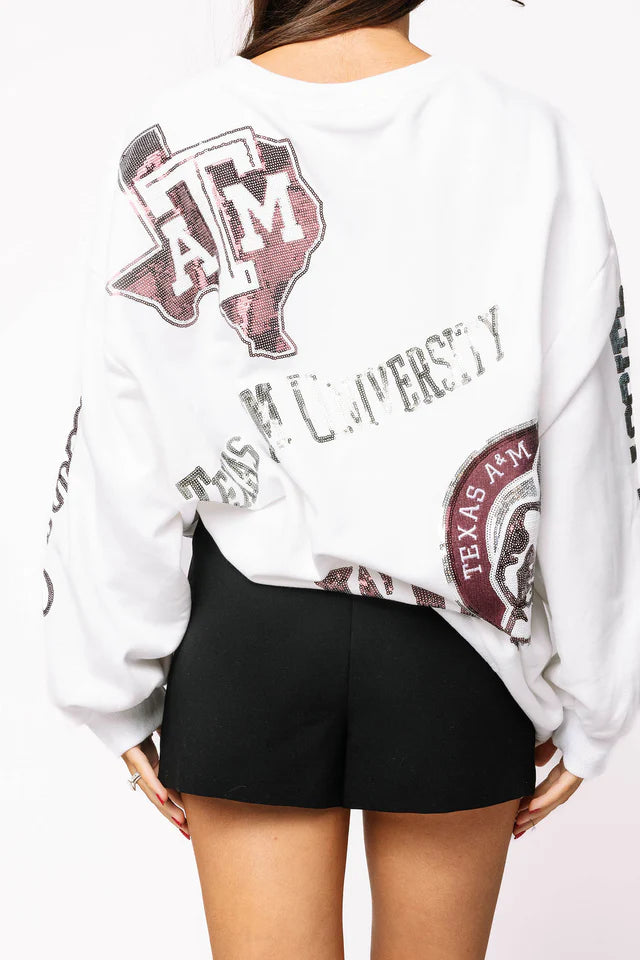 Licensed Texas A&M Big Icons Scattered All Over Sweatshirt - Eden Lifestyle