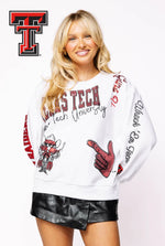 Licensed Texas Tech Big Icons Scattered All Over Sweatshirt