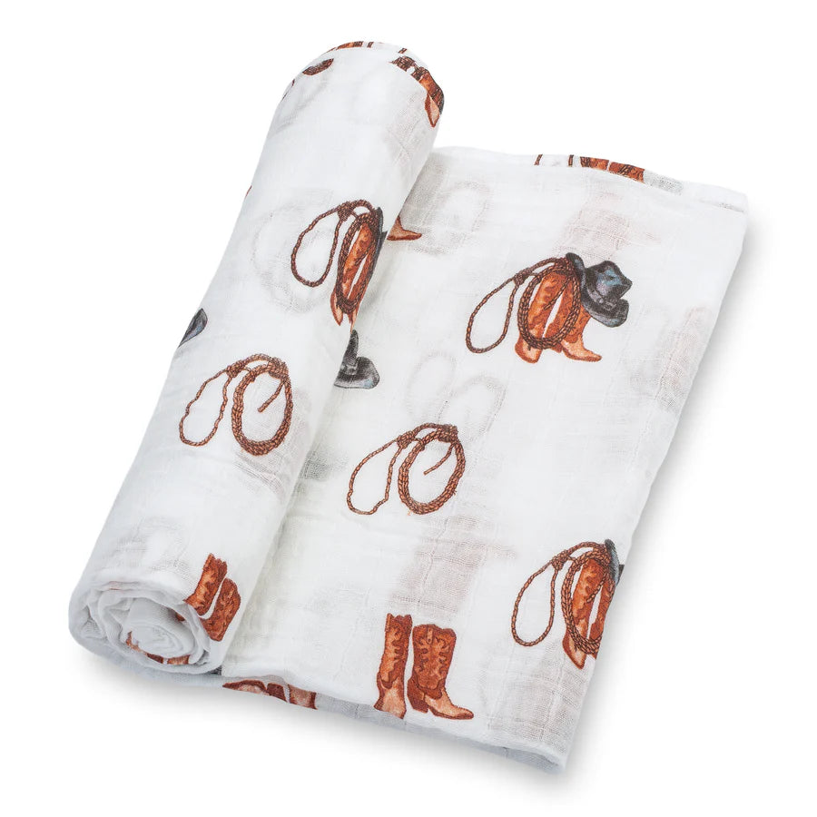 Life Is Better In Boots Baby Muslin Swaddle Blanket - Eden Lifestyle