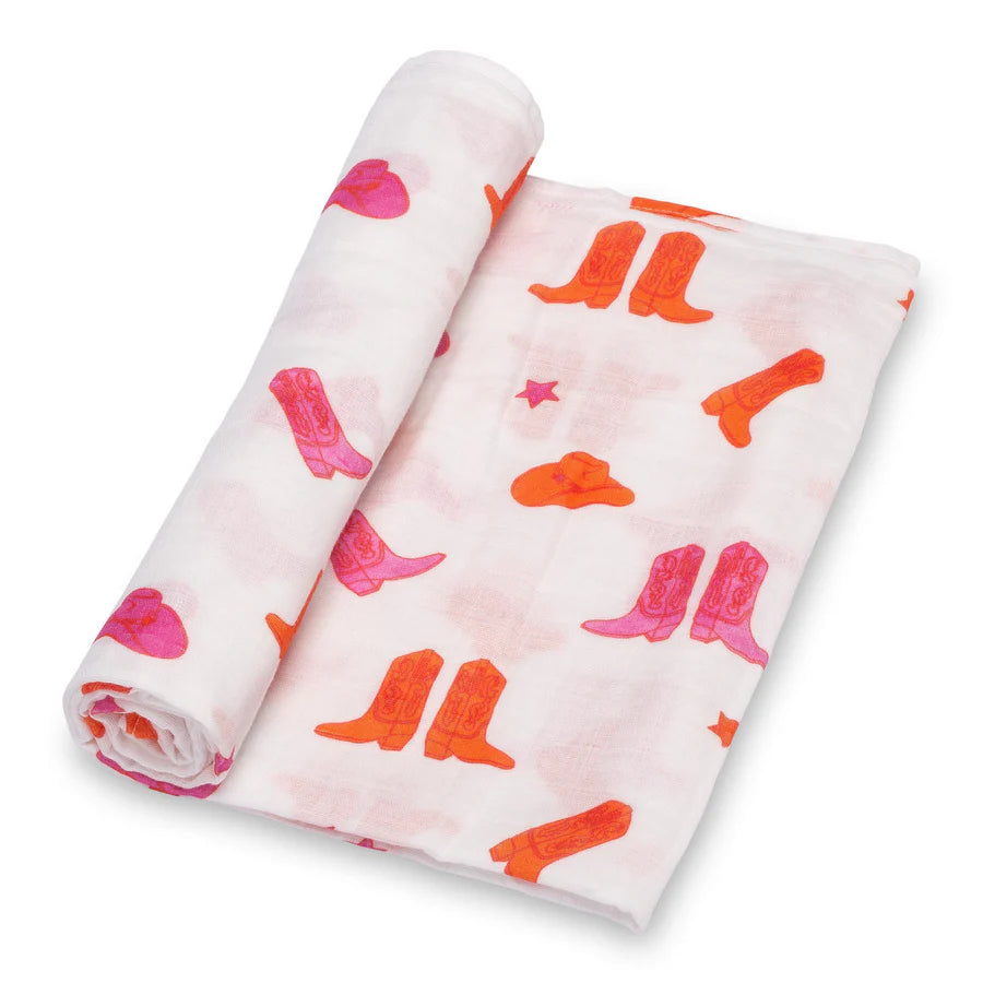 Life is Better in Pink Boots Baby Swaddle Blanket - Eden Lifestyle