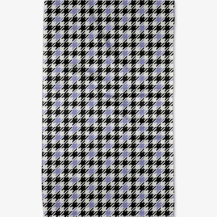 Lilac Houndstooth Kitchen Tea Towel - Eden Lifestyle