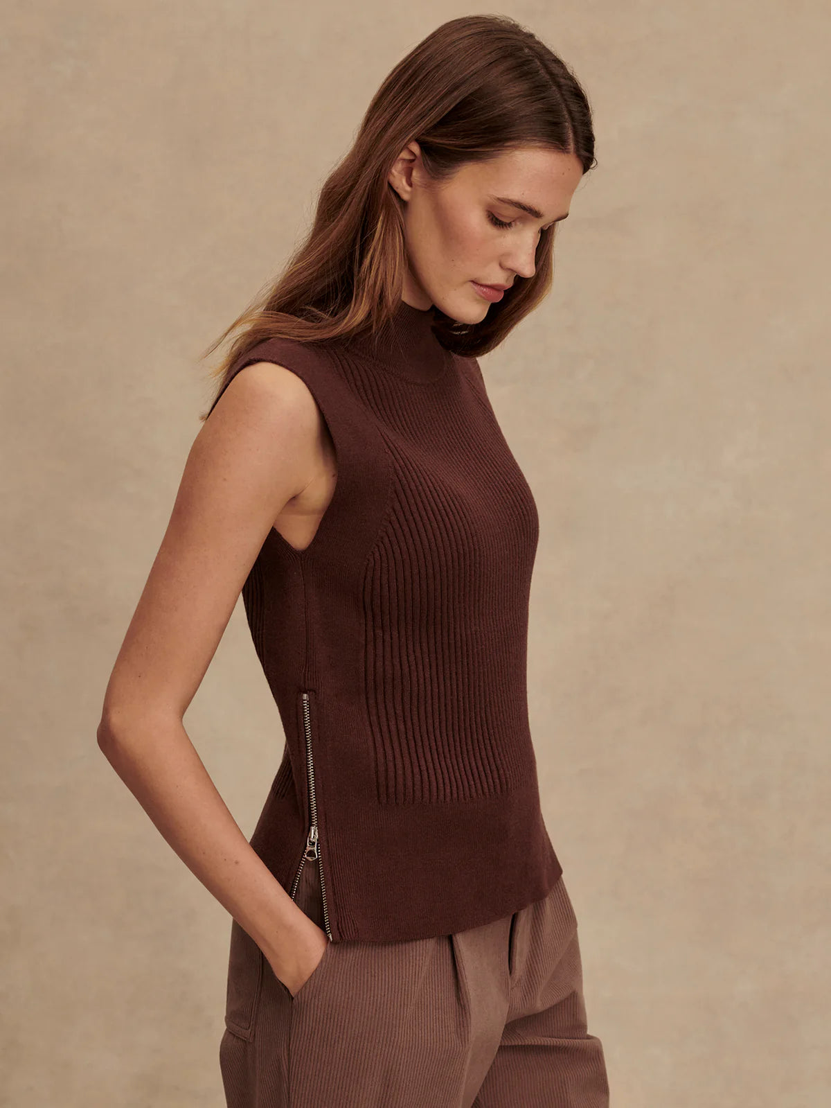 Lois High-Neck Tank Deep Mahogany - Eden Lifestyle