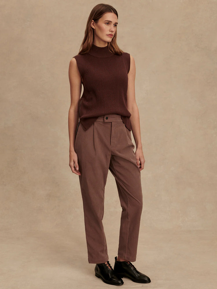 Lois High-Neck Tank Deep Mahogany