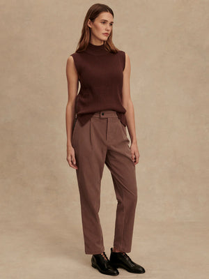 Lois High-Neck Tank Deep Mahogany