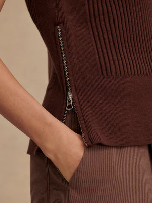 Lois High-Neck Tank Deep Mahogany