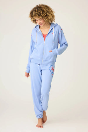 Lucky Me Hooded Zip Sweatshirt and Band Pant Set - Eden Lifestyle