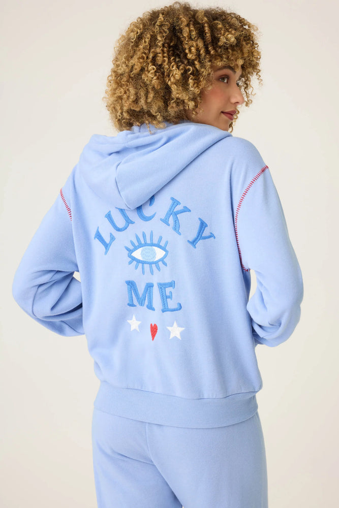 Lucky Me Hooded Zip Sweatshirt and Band Pant Set - Eden Lifestyle
