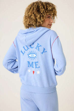 Lucky Me Hooded Zip Sweatshirt and Band Pant Set - Eden Lifestyle