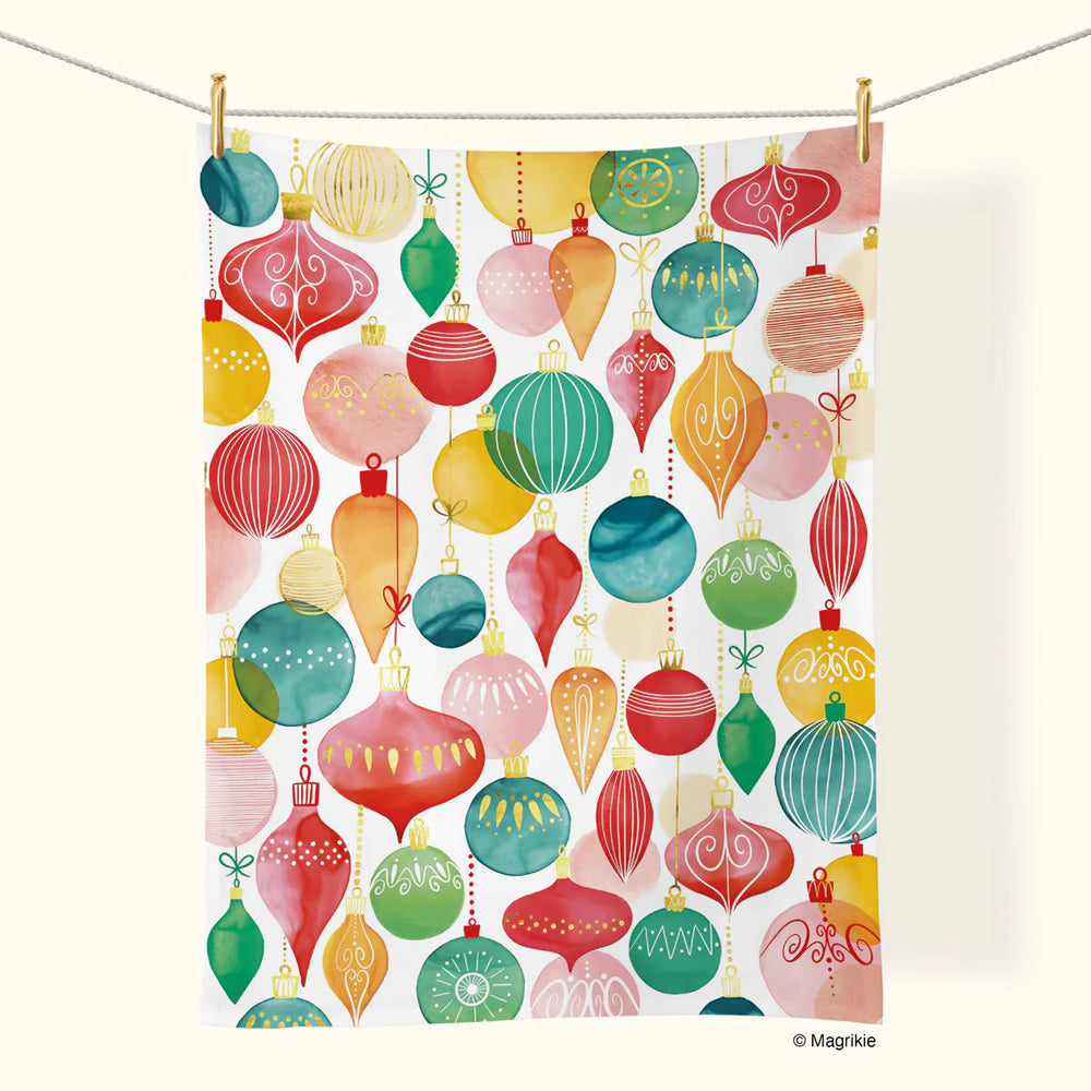 Luminous Ornaments Holiday Cotton Tea Towel - Eden Lifestyle