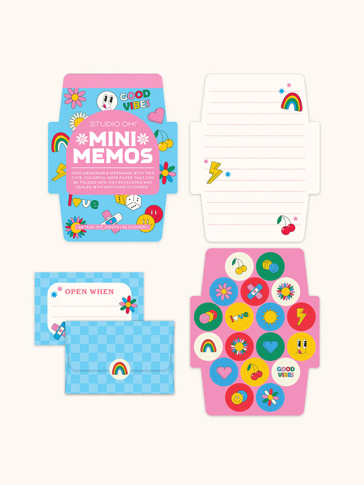 Retro Vibes Mini Memo With Stickers - Eden Lifestyle