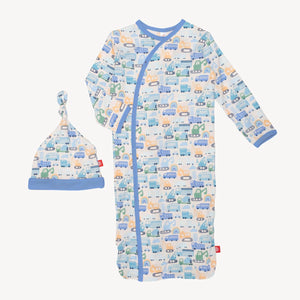 Magnetic Me by Magnificent Baby A Truck Would Have It Modal Magnetic Cozy Sleeper Gown + Hat Set - Eden Lifestyle