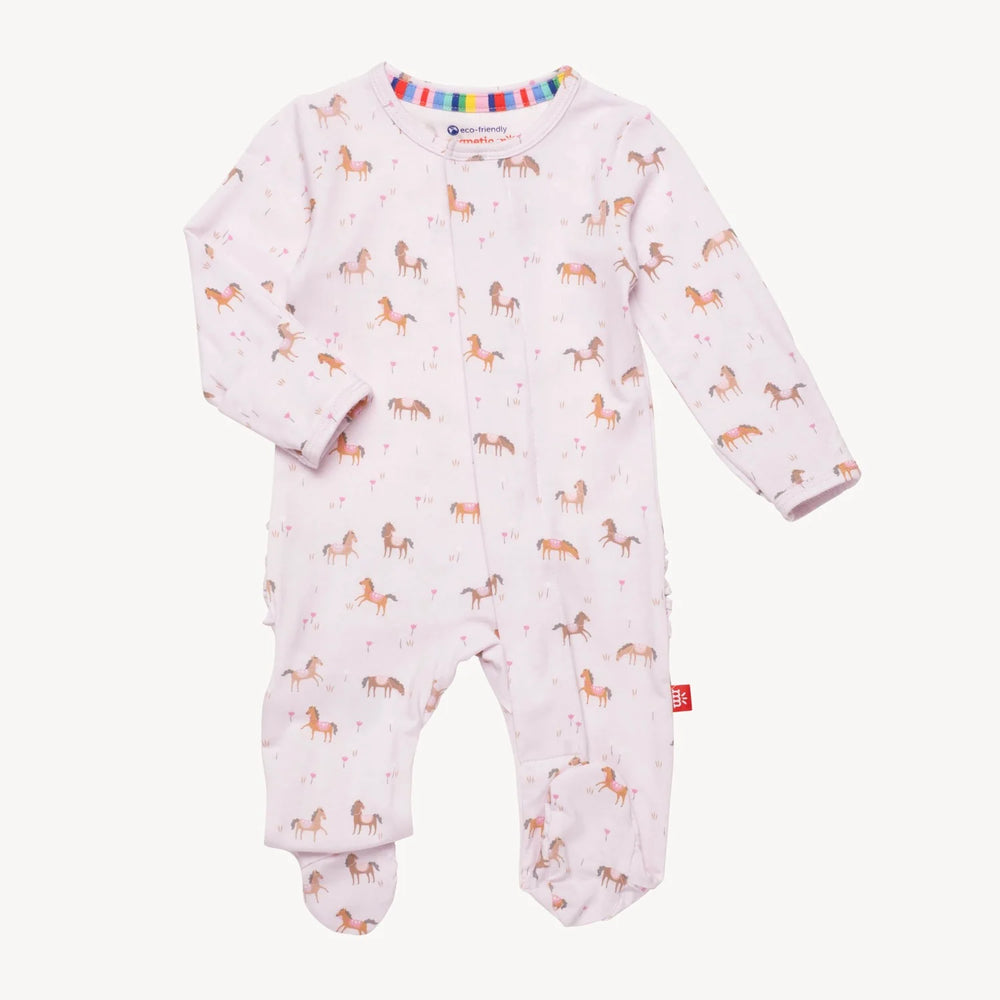 Magnetic Me by Magnificent Baby Purple Rein Modal Magnetic Parent Favorite Footie - Eden Lifestyle