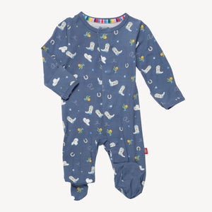 Magnetic Me by Magnificent Baby Rodeo Drive Blue Modal Magnetic Parent Favorite Footie - Eden Lifestyle