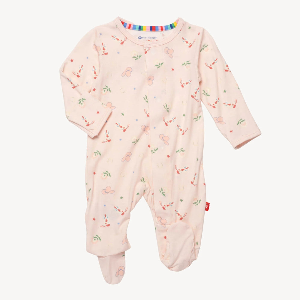 Magnetic Me by Magnificent Baby Rodeo Drive Pink Modal Magnetic Parent Favorite Footie - Eden Lifestyle