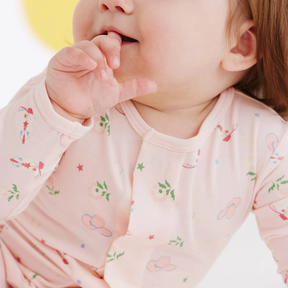 Magnetic Me by Magnificent Baby Rodeo Drive Pink Modal Magnetic Parent Favorite Footie - Eden Lifestyle