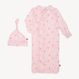 Magnetic Me by Magnificent Baby Swan of a Kind Modal Magnetic Cozy Sleeper Gown + Hat Set - Eden Lifestyle
